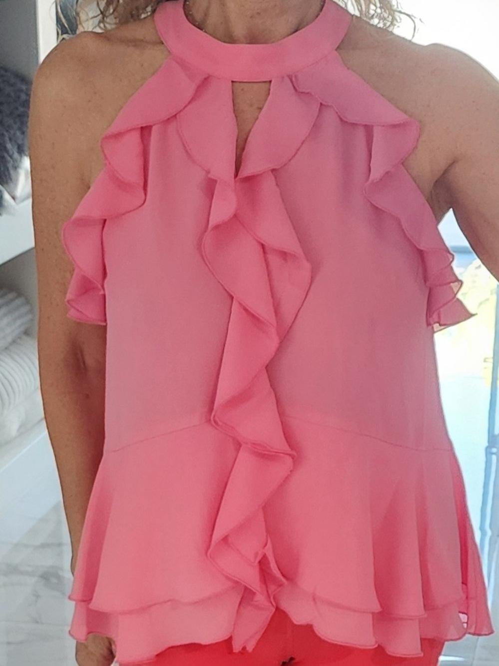 Pink halter top with tag